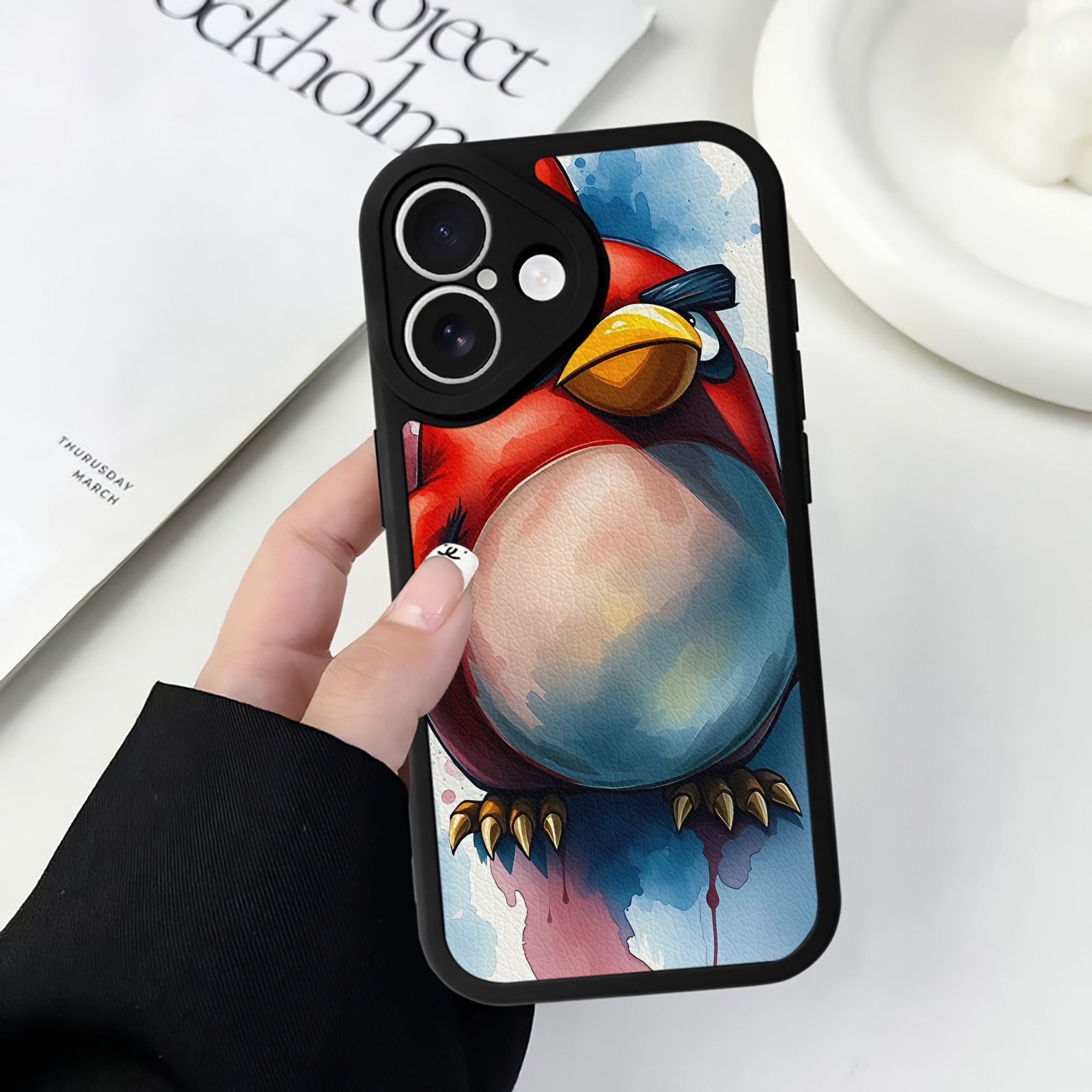 （画像用） Angry Birds アングリーバード 【iPhone 16シリーズ対応】シリコンスマホケース（レザー調） 材質：シリコン
